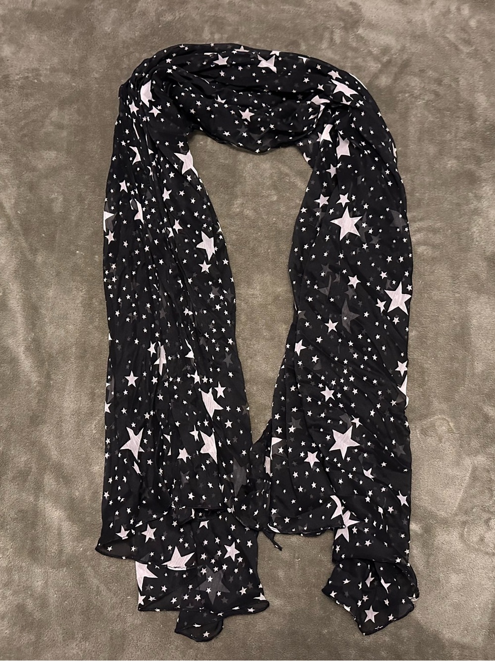Gauzy Black Star Scarf